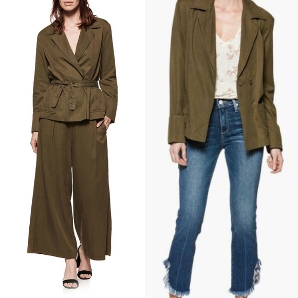 PAIGE Jackets & Blazers - PAIGE Matilde Belted Olive Army Blazer Jacket